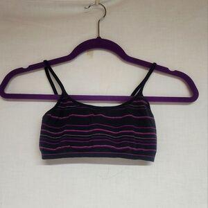 Vintage Victoria's Secret Black and Purple Striped Bra